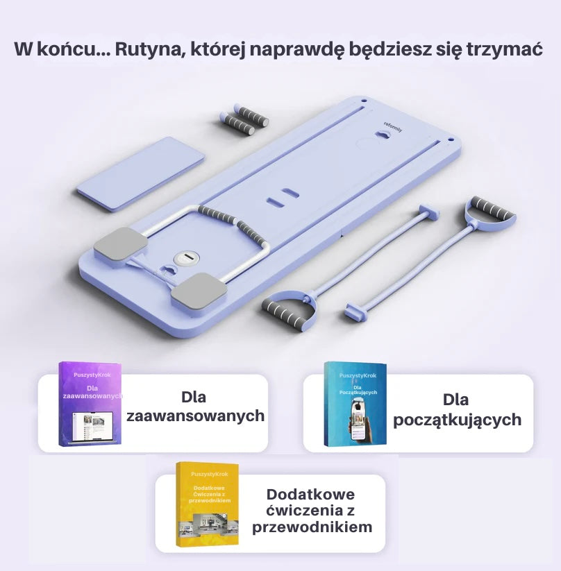 Deska Reformer Pilates + Plan Treningowy dla Początkujących i Zaawansowanych