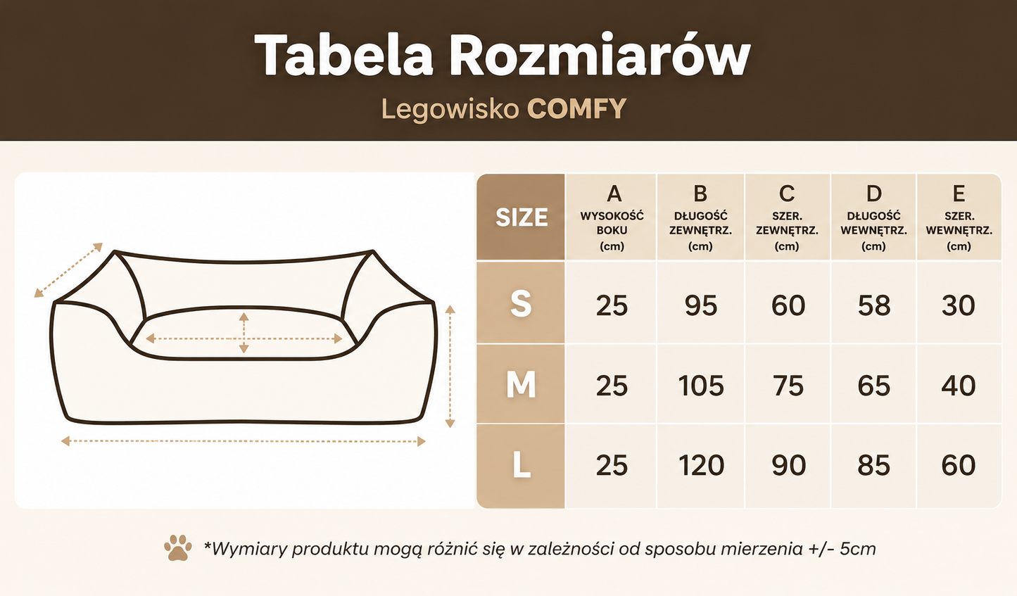 Sztruksowe legowisko dla psa COMFY